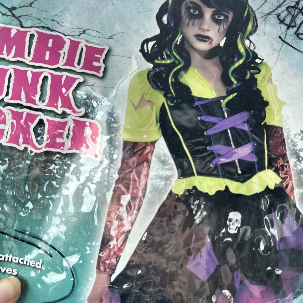 Zombie Punk Rocker Girl Med 8-10, Halloween Costumes, Monster High punk Goth Emo